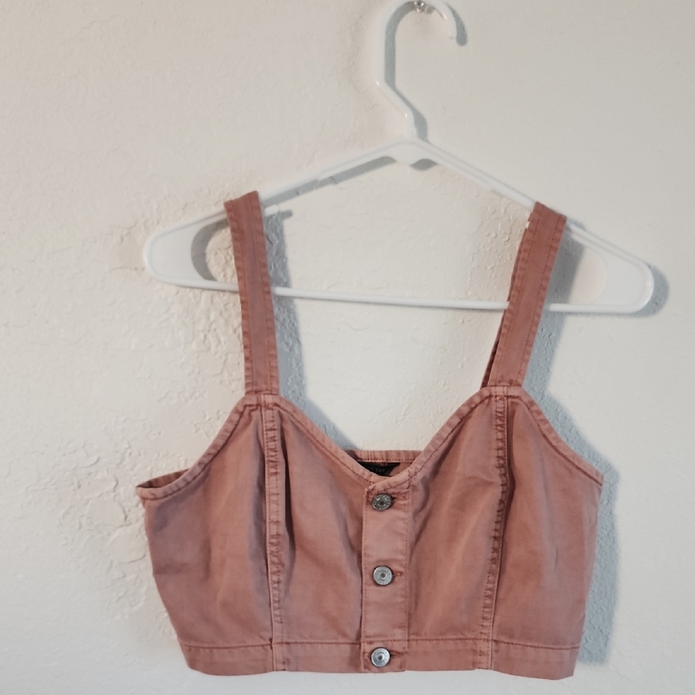 American Eagle Outfitters Pink Crop Tank Top